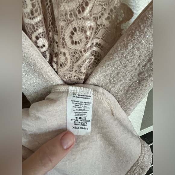 Windsor Evening Dress XS Sparkly Champagne Nude A Line Mini - Picture 5 of 8